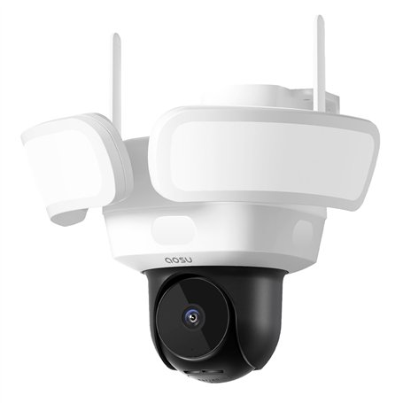 AOSU Camera Surveillance Exterieur Filaire - 3K 5MP Caméra WiFi Extérieur avec 2600 lumens Projecteur - 3 PIR Couverture 360 Deg