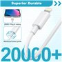 Long Câble iPhone Cable lightning USB pour iPhone 14/13/12/11/Pro Max/XS/XR/8/7/