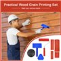SLTAXAR 8 Pcs Outil de Grain de Bois en Caoutchoucpeigne en Caoutchouc Décor Faux Bois Grain à Effet Bois Rouleau Peinture Effet
