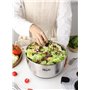Peclio Grande essoreuse à salade en acier inoxydable 18/10 de 4,5 l avec couvercle transparent, fond antidérapant – Spinner à sa