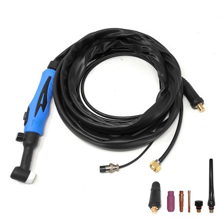 ELCAN Torche à souder TIG SR26V avec gâchette de 4 mètres avec connecteur 35-50 installé et connecteur 10-25 supplémentaires