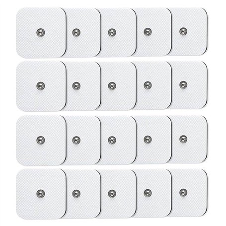 QUEAMBLER 20 Pièces électrodes pour Les électrostimulateurs Réutilisables Snap électrodes pour électrostimulation Musculaire TEN