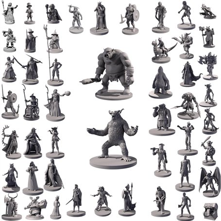 Lot de 50 figurines uniques de RPG fantastiques pour Donjons et Dragons