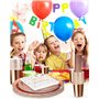 Vaisselle Jetable Anniversaire Pastel,130 Pièces Vaisselle Fête Rose Gold Vaisselle Jetable Decoration Anniversaire Set Comprend