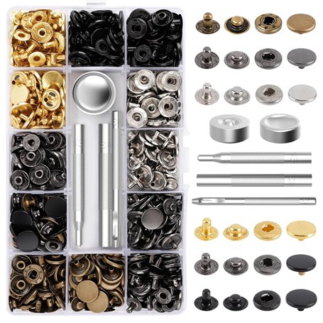 150 Boutons Pression en Métal