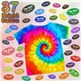 ZLPBAO Tie Dye Kit 37 Couleurs - Kit Tie Dye pour enfants - Teinture Textile de Tissu Vives pour Enfants et Adultes DIY Peinture