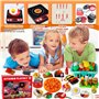 MQVXT Accessoire Cuisine Enfant,Jouet Plastique Fruit et Légume à Découper,108 PCS Enfant Dinette Nourriture Accessoire Ustensil