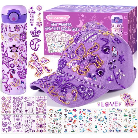 BEYAOBN Cadeaux pour Filles DIY Casquette de Baseball et Bouteille d'eau