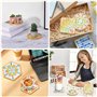 ZYEKIU 5 Pièces Dessous de Verre, sous Verre en Bois Manuel, Dessous de Plat DIY, Kit Mosaique Adulte Créativité, Petit Plateau 