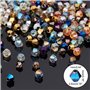 AHANDMAKER 1400 pièces 14 Couleurs Perles en Verre Galvanisées, 4mm Arc-en-Ciel Plaqué Verre à Facettes Perles de Cristal avec T