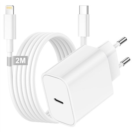 Chargeur Rapide pour Apple iPhone 14/14 Plus/14 Pro/14 Pro Max/13/13 Pro/12/11/SE/X/8