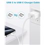 iPhone 15 16 Câble USB C vers USB C 1M/Lot de 2, Cable Chargeur iPhone 15 16 Câble USB C Charge Rapide PD 60W Cable Type C Cordo
