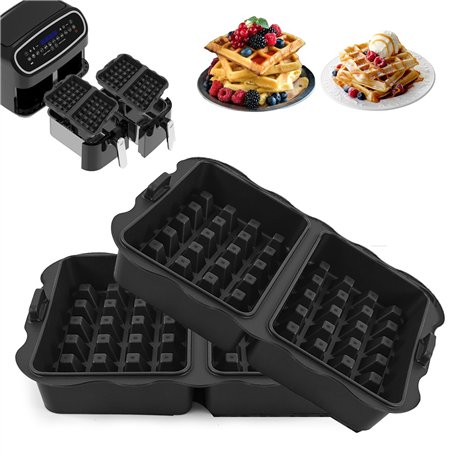 2 Pièces Moule à Gaufres Air Fryer en Silicone Rectangulaire