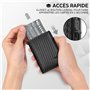 TENBST Porte Carte | Portefeuille en Cuir Carbone Bloquant RFID | Etui Carte Bancaire Anti Piratage | Porte Monnaie avec Billets
