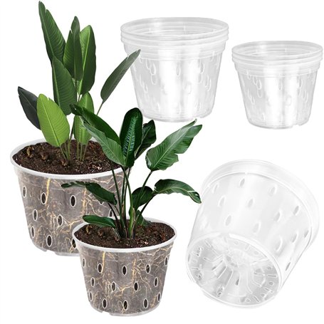 VGECEE 6 Pcs Pot Transparent Orchidée 11/12.5cm