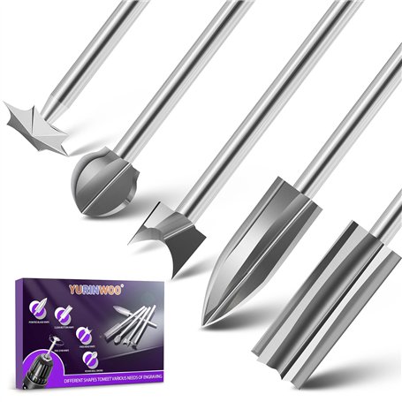 Sculpture sur Bois Jeu de Mèches pour Outil Rotatif Compatible avec Dremel