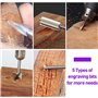 Sculpture sur Bois Jeu de Mèches pour Outil Rotatif Compatible avec Dremel,5 mèches différentes pour la gravure sur bois avec ti