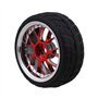 BQLZR Lot de 4 jantes et pneus en forme de Y pour voiture de course RC 1:10 Rouge