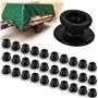 Lot de 30 boutons de bâche ronds pour bâche de remorque - Crochets de remorque robustes en plastique dur - Boutons ronds pour fi