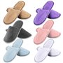 Nizirioo Lot de 6 paires de pantoufles d'hôtel : pantoufles en tissu éponge avec fermeture lavable antidérapant en polaire corai