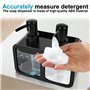 SPORWAY Distributeur de savon liquide vaisselle : 350 ml Distributeur de savon de cuisine avec porte-éponge et porte-brosse, org