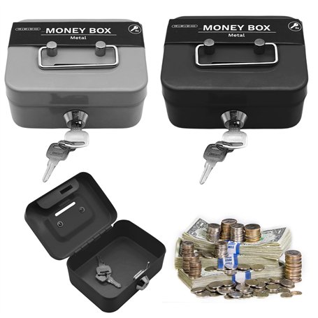 2 Boîtes à Argent Verrouillables avec Fente de Sécurité : Boîte à Argent LEKEFETO Verrouillable Petite Boîte à Argent avec clé M