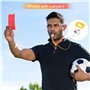 Cartes d'Arbitre de Football, 2 Métal Sifflet Arbitre, Cartons Jaune et Rouge Carton Arbitre Set Carton Arbitre Kit avec Carte d