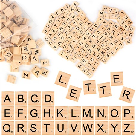 TNOMSNO 300pcs Lettre en Bois