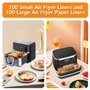 TNOMSNO 150 Pièces Papier Cuisson Air Fryer Ninja 10.4L, Papier Cuisson pour Ninja Foodi Flex Air Fryer AF500EU, Papier Friteuse