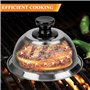 4 Pièces Cloche Plancha en 304 Acier Inoxydable, 16×10.5 CM Cloche Burger, Cloche Barbecue avec Tournevis, Cloche de Cuisson pou