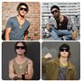8 Pcs Costume de Proxénète, Déguisement Années 80 Homme,Or de Dollar Collier,Lunettes de Soleil,80 90 Hommes Costume Hip Hop Cha
