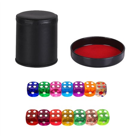 CHROMACRAFT 1 Gobelet À Dés en Cuir Et Velours avec Couvercle Et 10 Dés Colorés