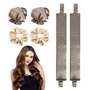 Lot de 2 Ensembles de Fers à Friser Sans Chaleur Avec Élastiques à Cheveux en Satin