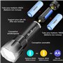 REHKITTZ Torche Lampe de Poche LED, 3300 Lumens Lampe Torche Super Grande Lampe de Torche Militaire Tactique Ultra Puissante Aju