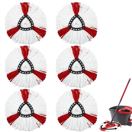 6 Pièces Mop Heads