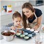 Ensemble de 24 moules à muffins en silicone - Moules en silicone sans BPA pour muffins et cupcakes - Moules à cupcakes réutilisa