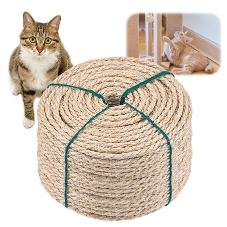40M Corde de sisal Naturelle pour Arbre à Griffes - Corde de Rechange résistante pour Arbres à Chats - Idéale pour la Maison