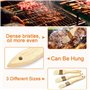 OTTYMO 3 Pcs Brosse Barbecue à Poils Riches Pinceau à Pâtisserie Brosse BBQ avec Manche Bois Outils Barbecue Brosse à Pâtisserie