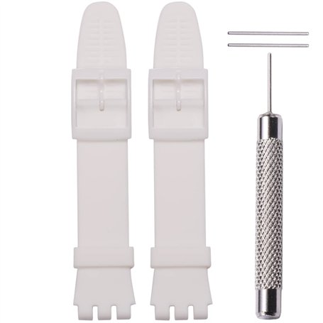 WRISTARMOR Lot de 2 bracelets de rechange en silicone pour Swatch 19 mm étanche avec outil