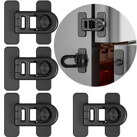 Oruiiju 4 Pack Serrure de porte de réfrigérateur de sécurité enfant，pour réfrigérateurs
