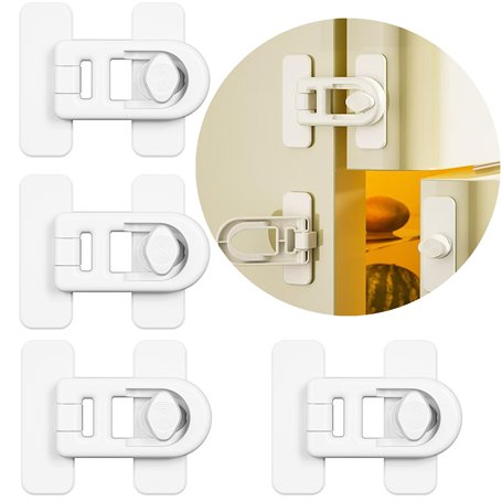 Oruiiju 4 Pack Serrure de porte de réfrigérateur de sécurité enfant，pour réfrigérateurs