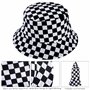 MengH-SHOP Chapeau de Seau Réversible Noir et Blanc Imprimé à Carreaux Chapeau de Pêcheur en Coton Unisexe Pliable Chapeau de So