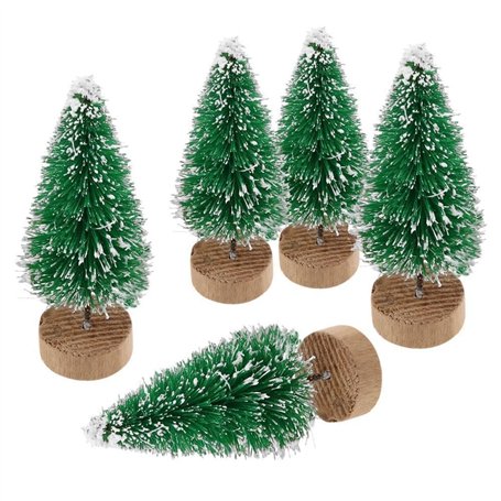 ILOVE DIY Lot de 10 Sapin de Noel Artificiel Mini Arbre de Noël Miniature Decoration Table Intérieur (Vert