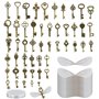 101 pièces Ensemble de Pendentifs à Clé Antiques Vintage Décoratifs (50 x Clés Volantes Charmes