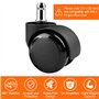 Gvolatee 5 pièces roulette chaise de bureau 11mm x 22mm 360° Rotation pour jeu chaises, roulette pivotantes conception à double