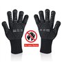 Newpop Gants de Barbecue, Universel Gants Four Anti Chaleur Jusqu'à 800°C, Antidérapants Silicone Ignifuge Gant Cuisine avec Pro