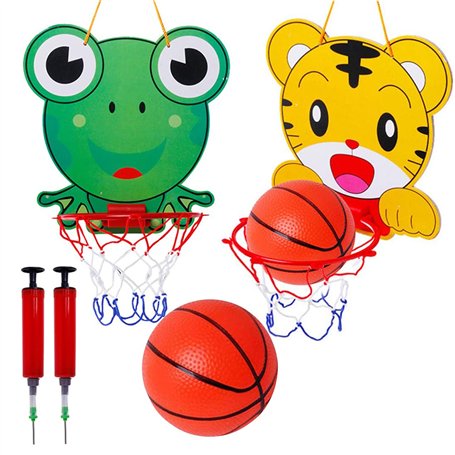 XINSHEN Mini Panier Basket Enfant Interieur 2 Pcs Dessins Animés avec Plaque de Basket-Ball à Suspension Mini Panier Basket