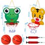 XINSHEN Mini Panier Basket Enfant Interieur 2 Pcs Dessins Animés avec Plaque de Basket-Ball à Suspension Mini Panier Basket, Pan