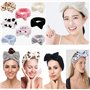 8 Pièces Bowknot Bandeaux, Élastique Coral Spa Bandeau Visage, Maquillage Tête Wraps Bandeau pour Femme Fille Yoga Visage Lavage