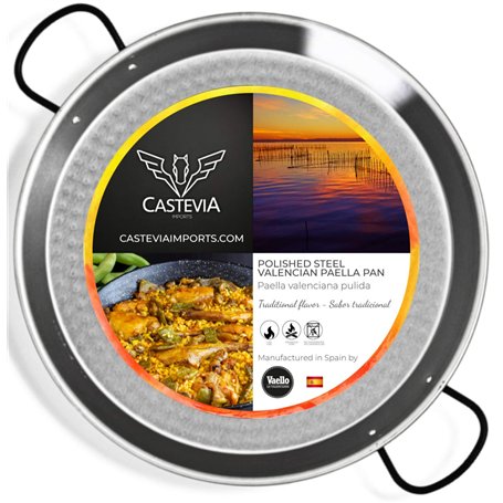 VAELLO - Plat à Paella en Métal - Plat de Cuisson Résistant - Accessoire de Cuisine Extérieure Facile à Nettoyer - Poêle à Paell